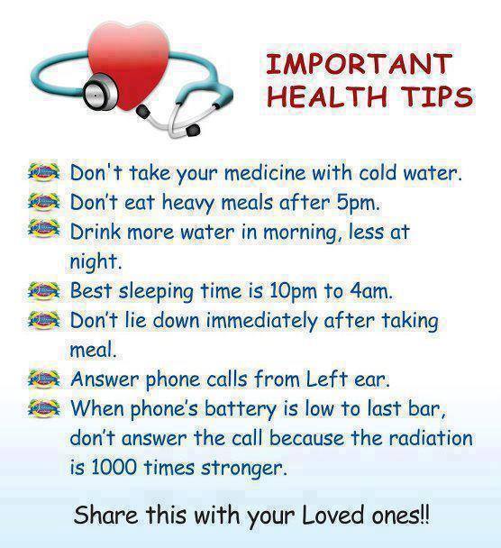 Important Health Tips